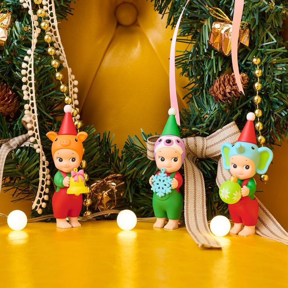 Sonny Angel seated in a chair pose for quirky holiday decor