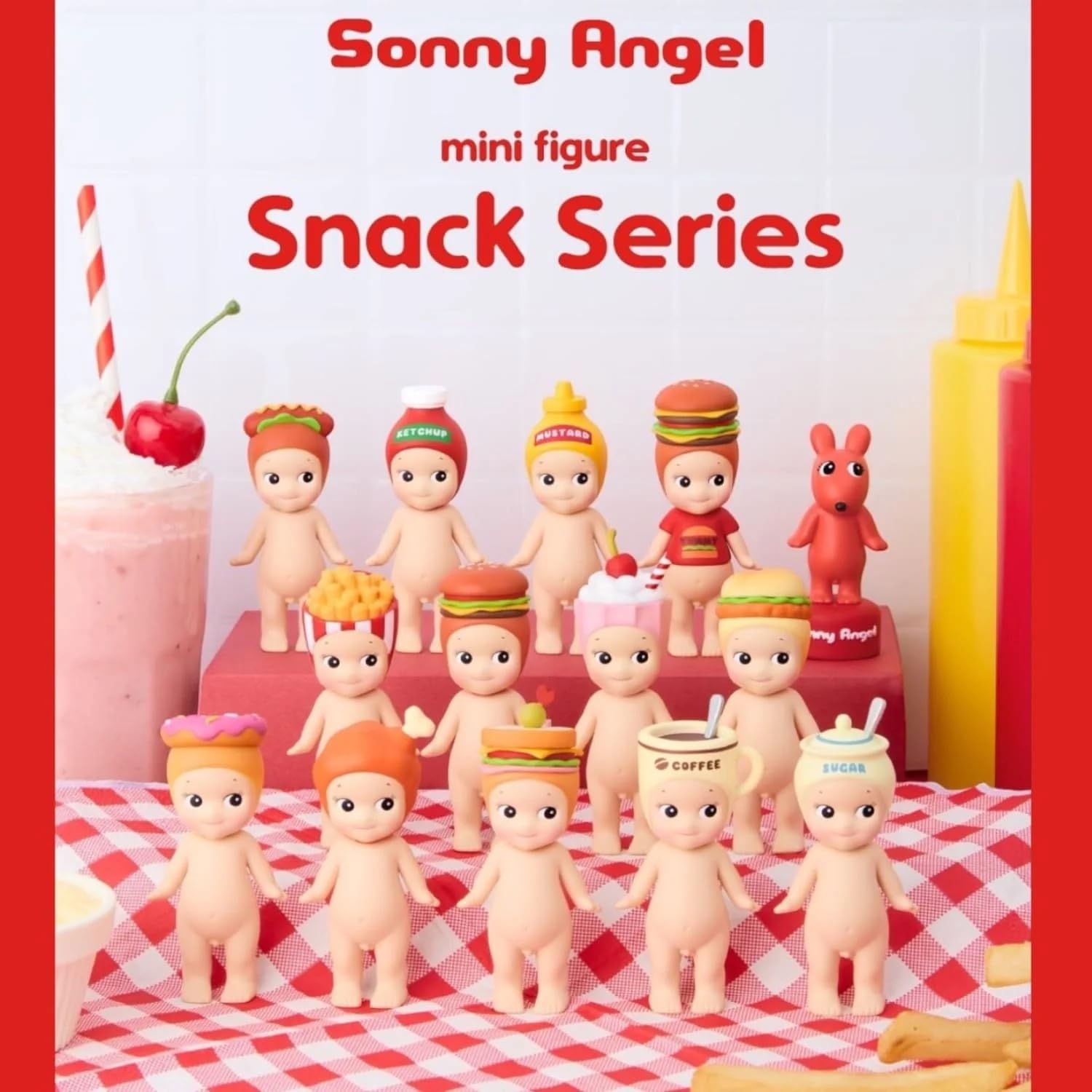 Sonny Angel Snack Series hamburger mini figure, a diner-inspired collectible for display