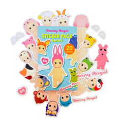 SONNY ANGEL Box of 20 waterproof stickers with varied animal designs for durable planner decor.