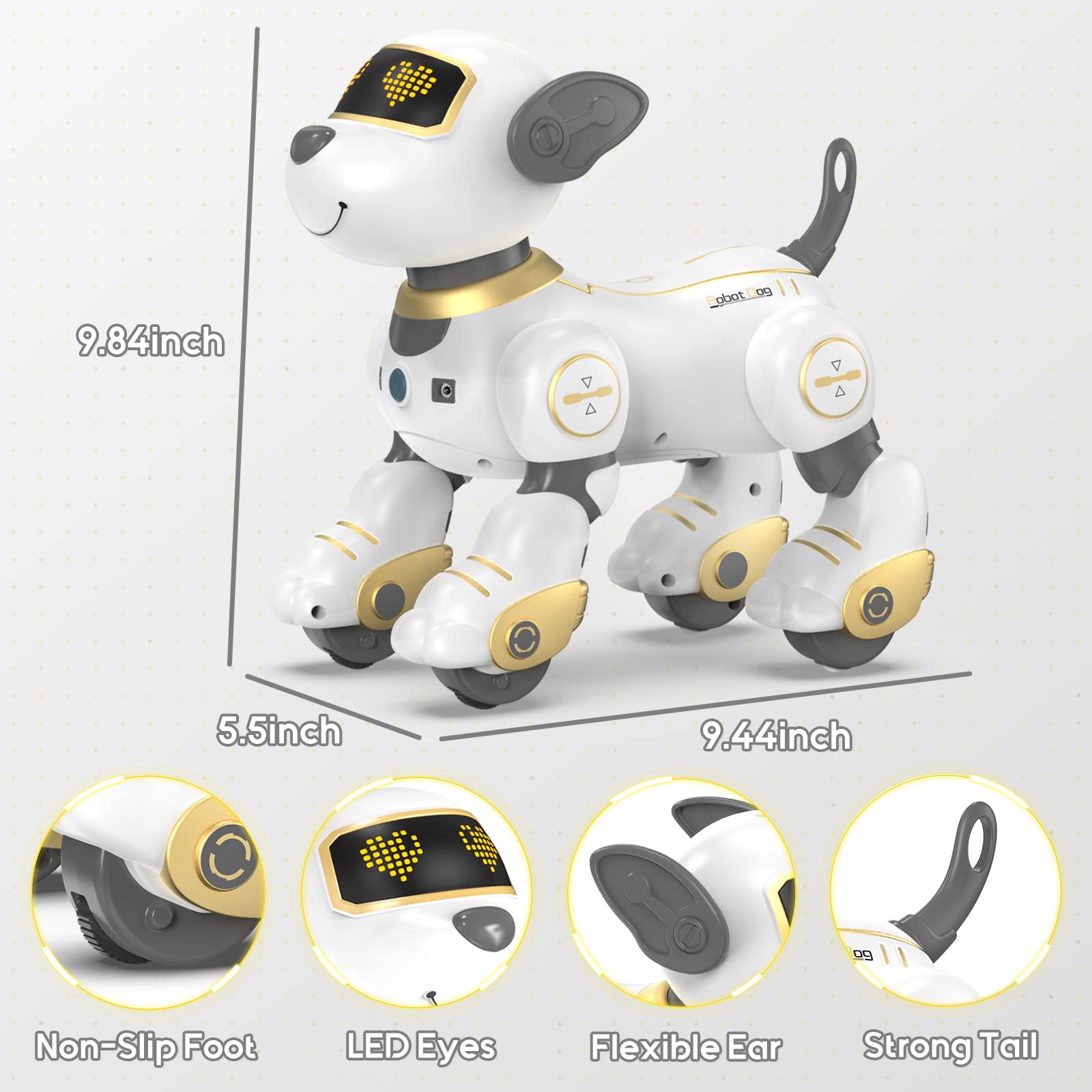 SONOMO robot dog in dancing mode grooves to catchy music
