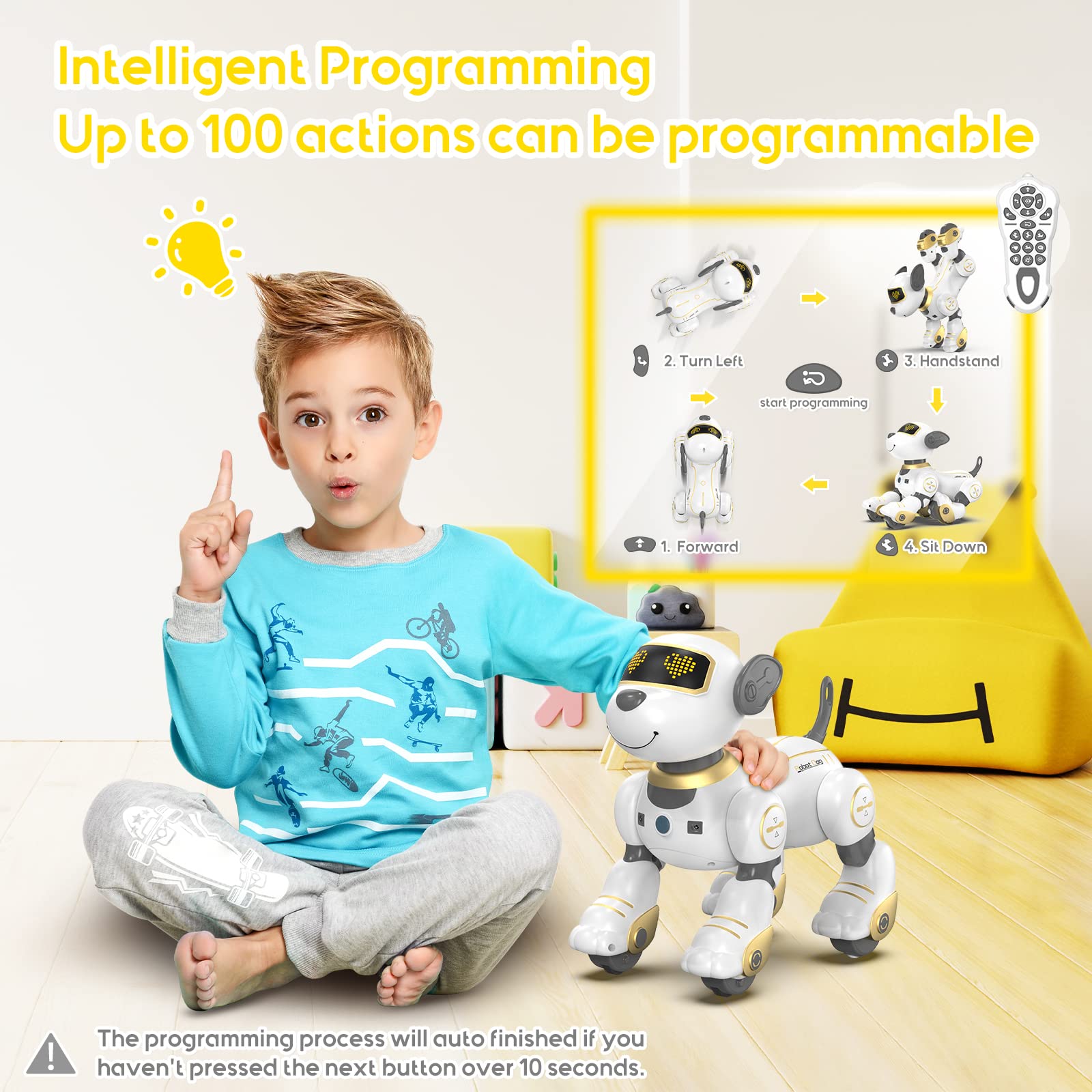Kids playing with SONOMO robot dog fosters creativity and pretend adventures