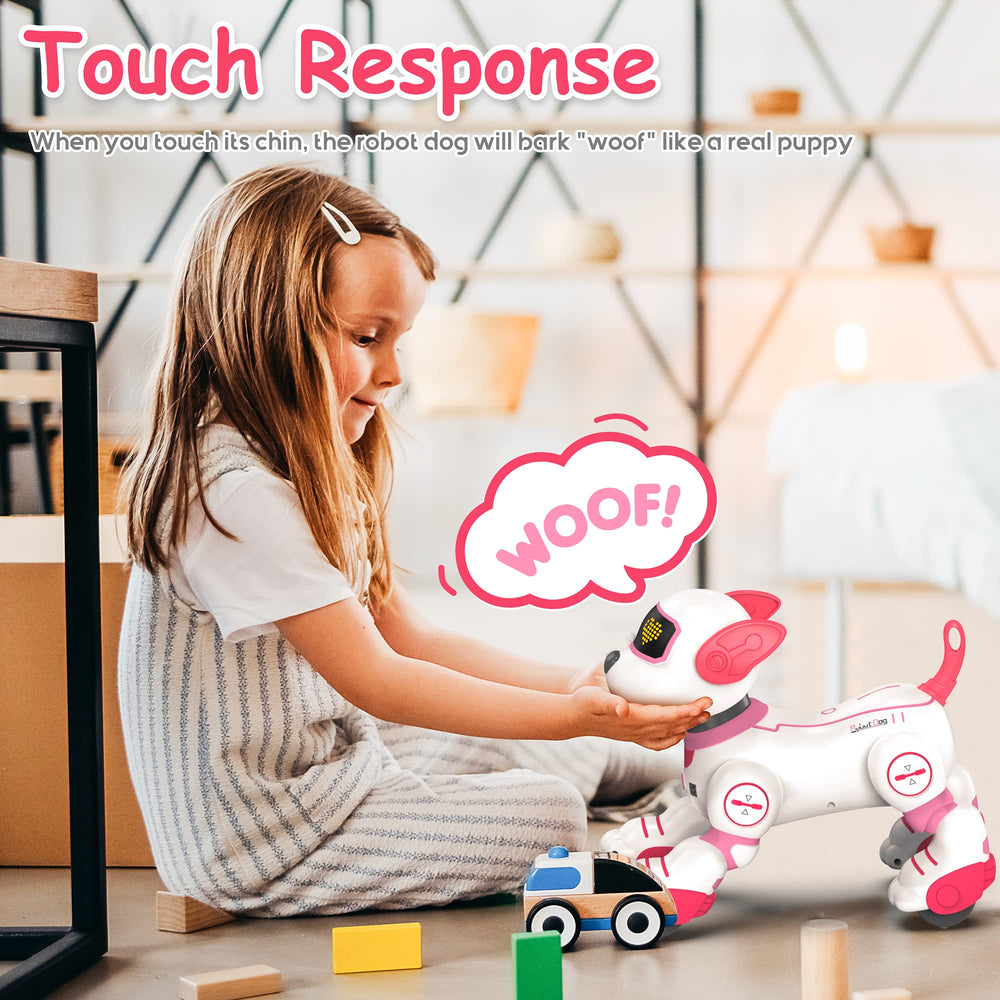 SONOMO robot dog toy controller with buttons enables quick programming fun