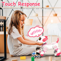 SONOMO robot dog toy controller with buttons enables quick programming fun