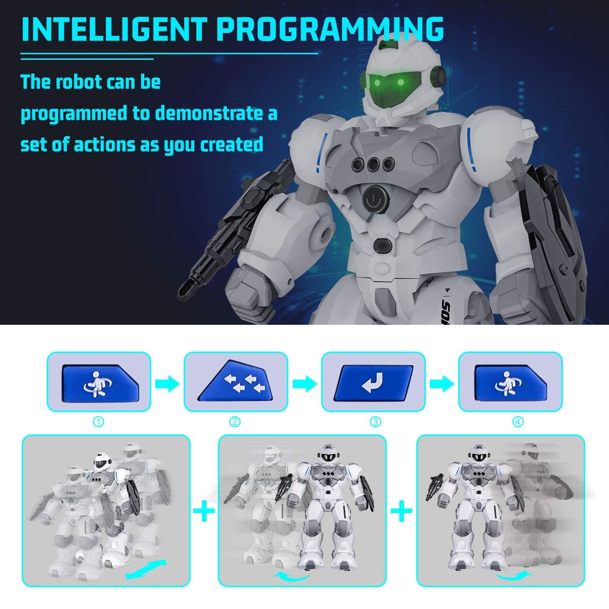 SONOMO RC robot rechargeable battery for longer play sessions