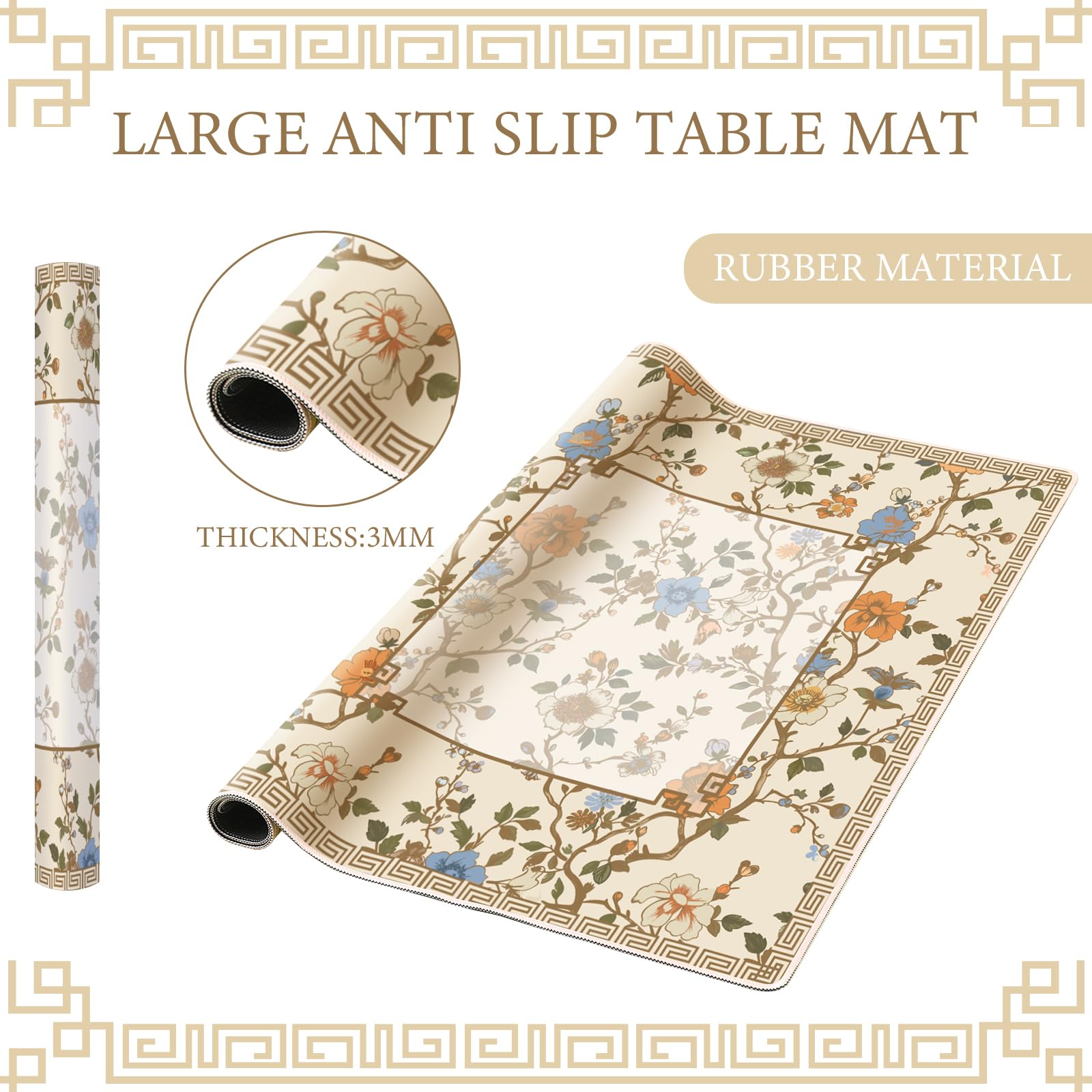 Sonwyoung mahjong mat close-up highlights non-slip bottom for stability.