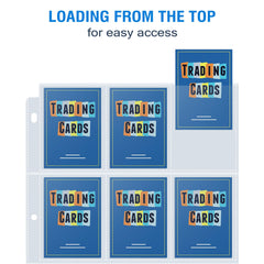 Sooez top-loading protectors for easy card insertion and removal.