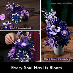 SOOLIO mandala and dahlia flowers form a dramatic Gothic centerpiece.