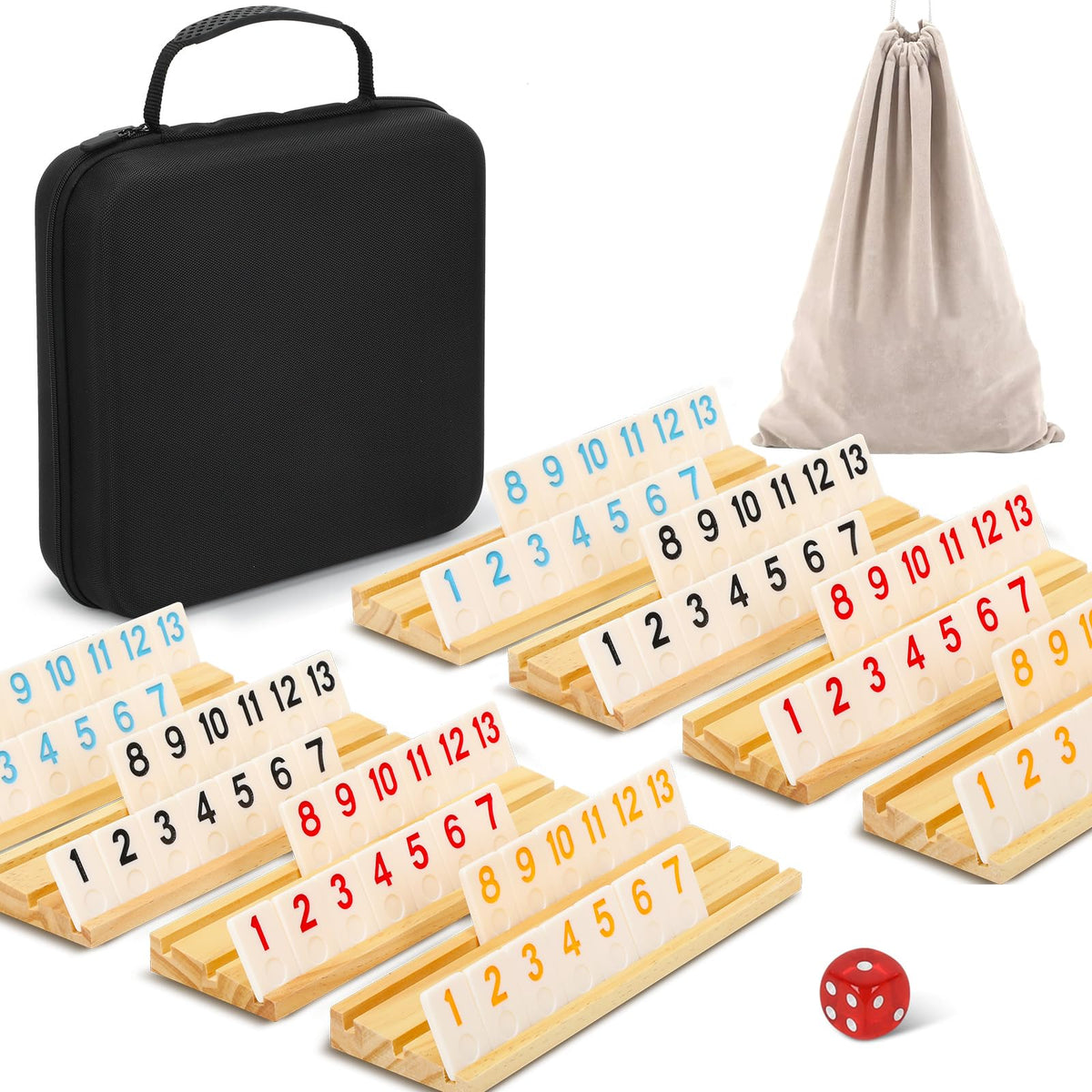 Soopotay Christmas rummy tiles laid out for a vibrant, durable game session.