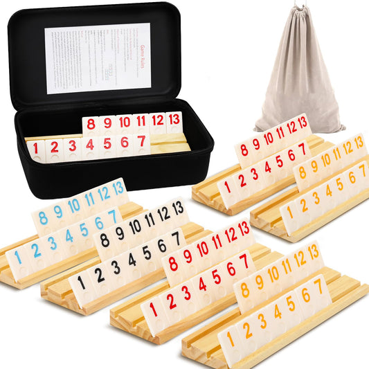 Soopotay rummy tiles arranged for quick setup and strategic play.
