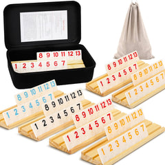 Soopotay rummy tiles arranged for quick setup and strategic play.