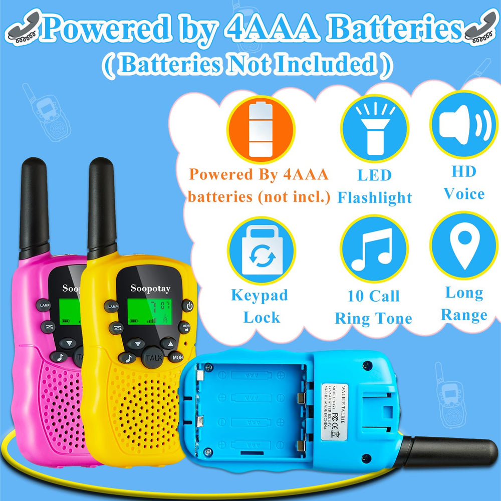 Soopotay Walkie Talkies built-in flashlight shown during dusk activity
