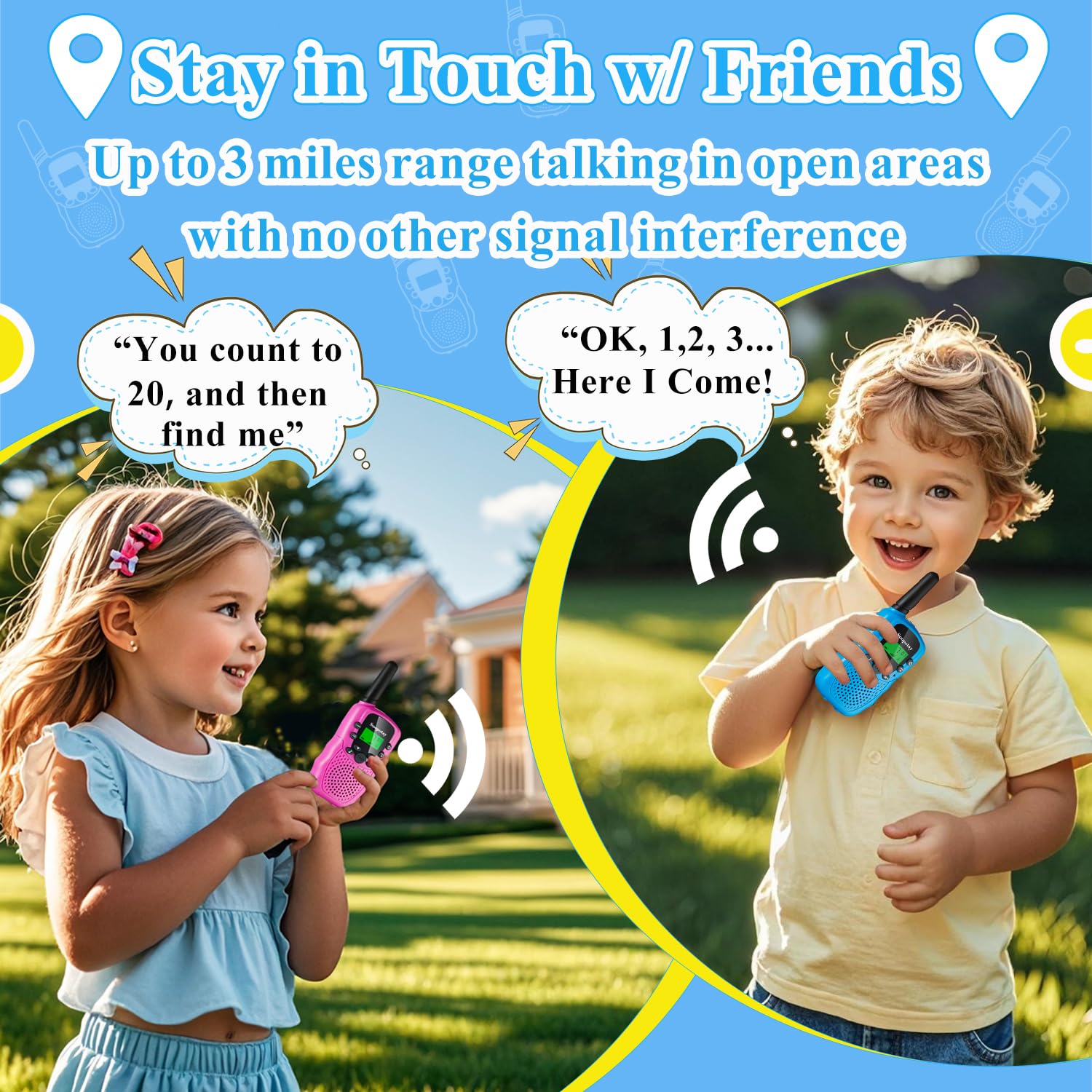 Soopotay Walkie Talkies keypad lock prevents accidental presses during play