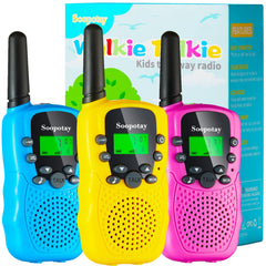Soopotay Walkie Talkies set of 3 for kids during outdoor play with clear range