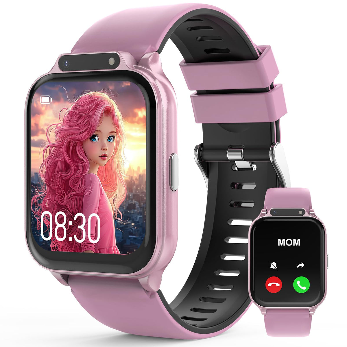 Sootingot kids smartwatch showing the 1.85-inch HD screen for clear viewing during play