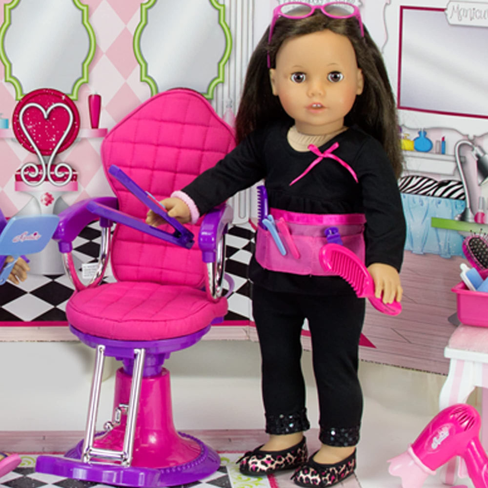 Sophia's doll hair straightener delivers smooth styling during pretend sessions.