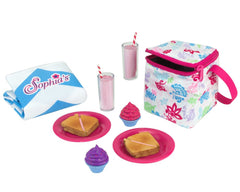 Sophia's Picnic cooler showcasing a bright print for organized doll meals during play