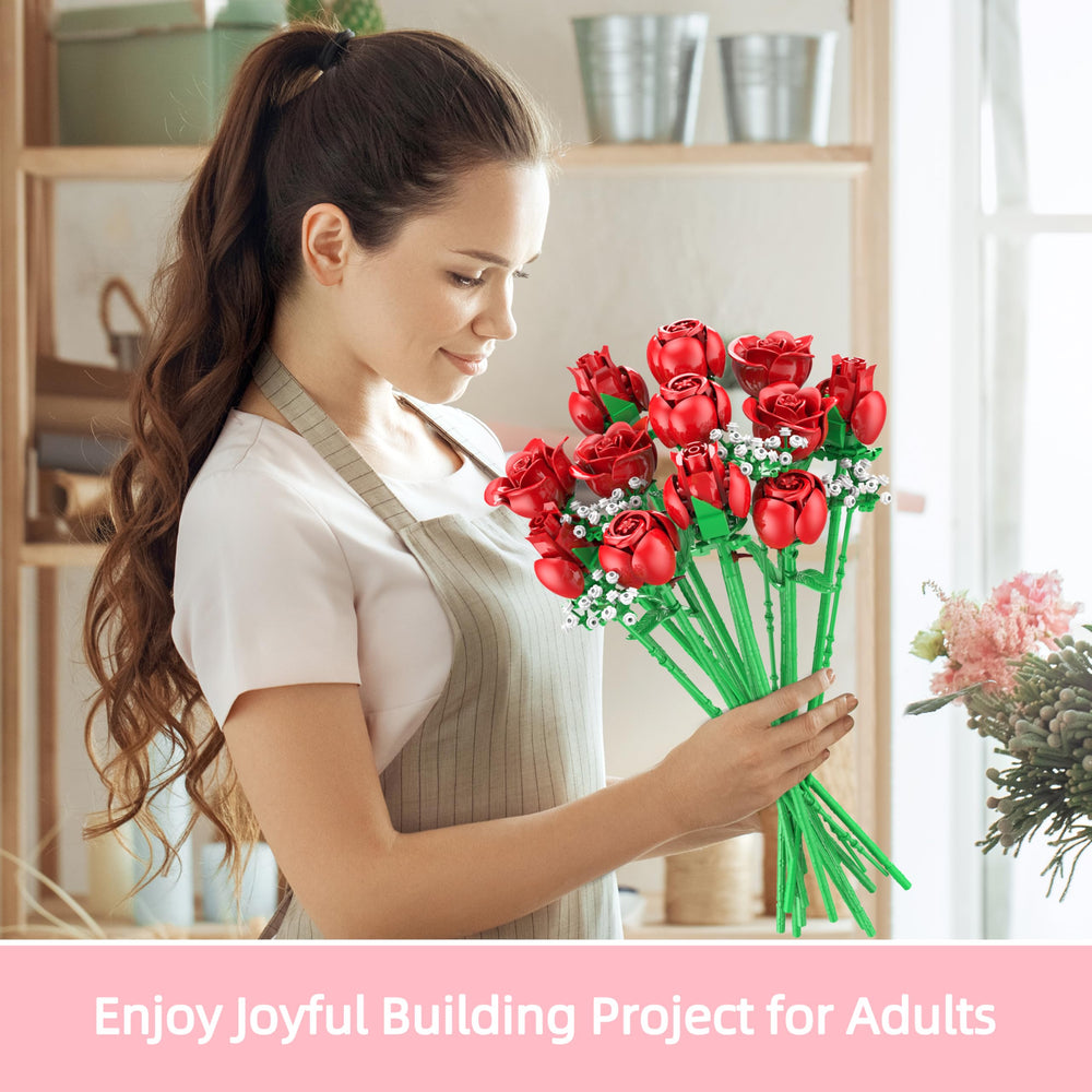 Sopu family bonding activity with the rose bouquet building set