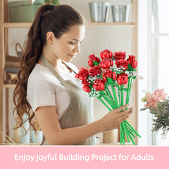 Sopu family bonding activity with the rose bouquet building set