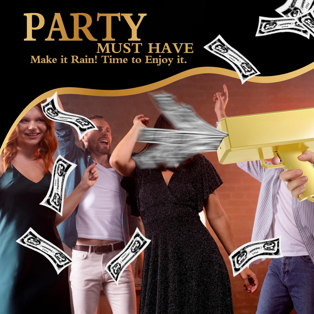 Sopu money gun at a lively party moment