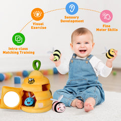 Sortnic mirror in hive supports self-awareness during tummy time.