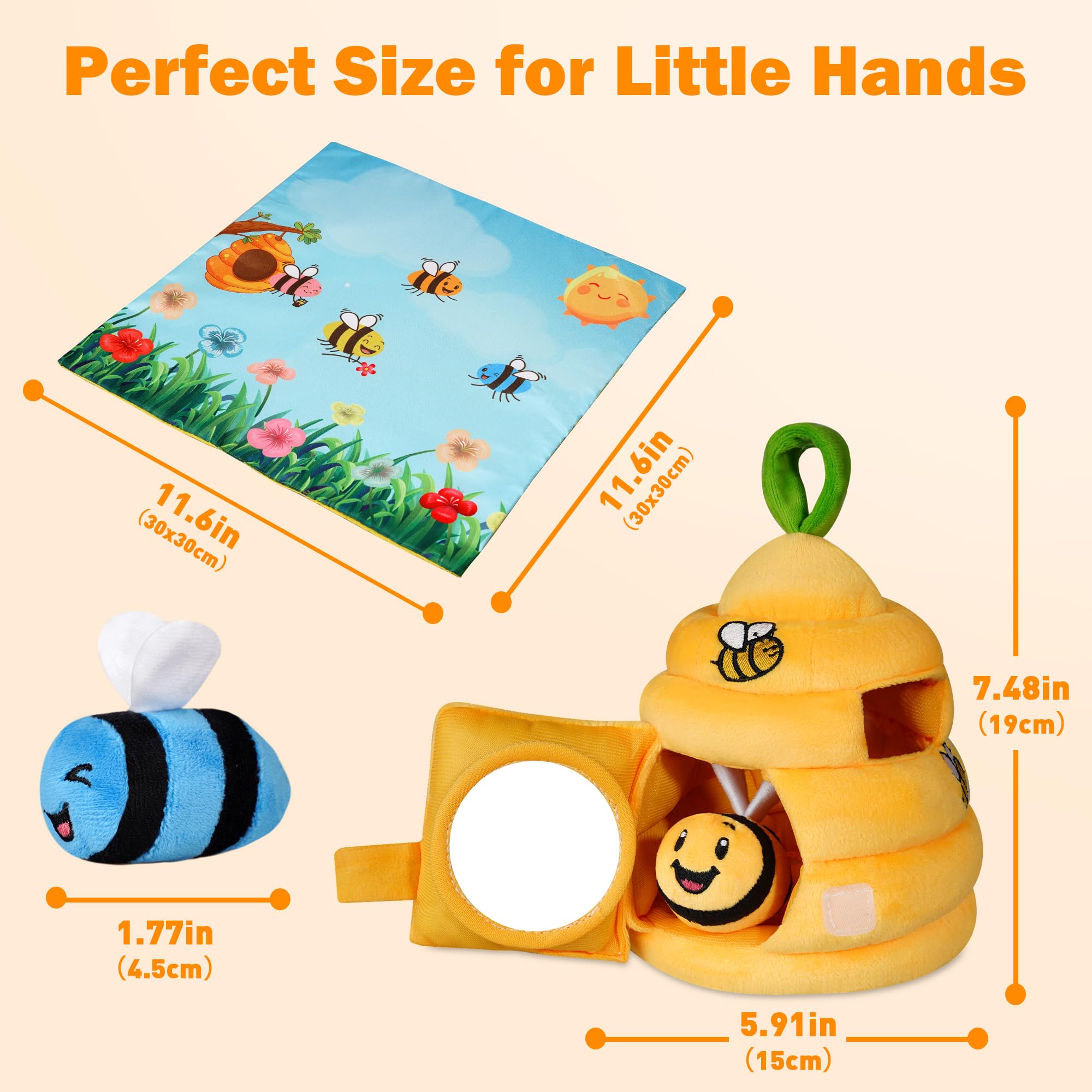 Sortnic plush bees invite cuddling and tactile exploration during play.