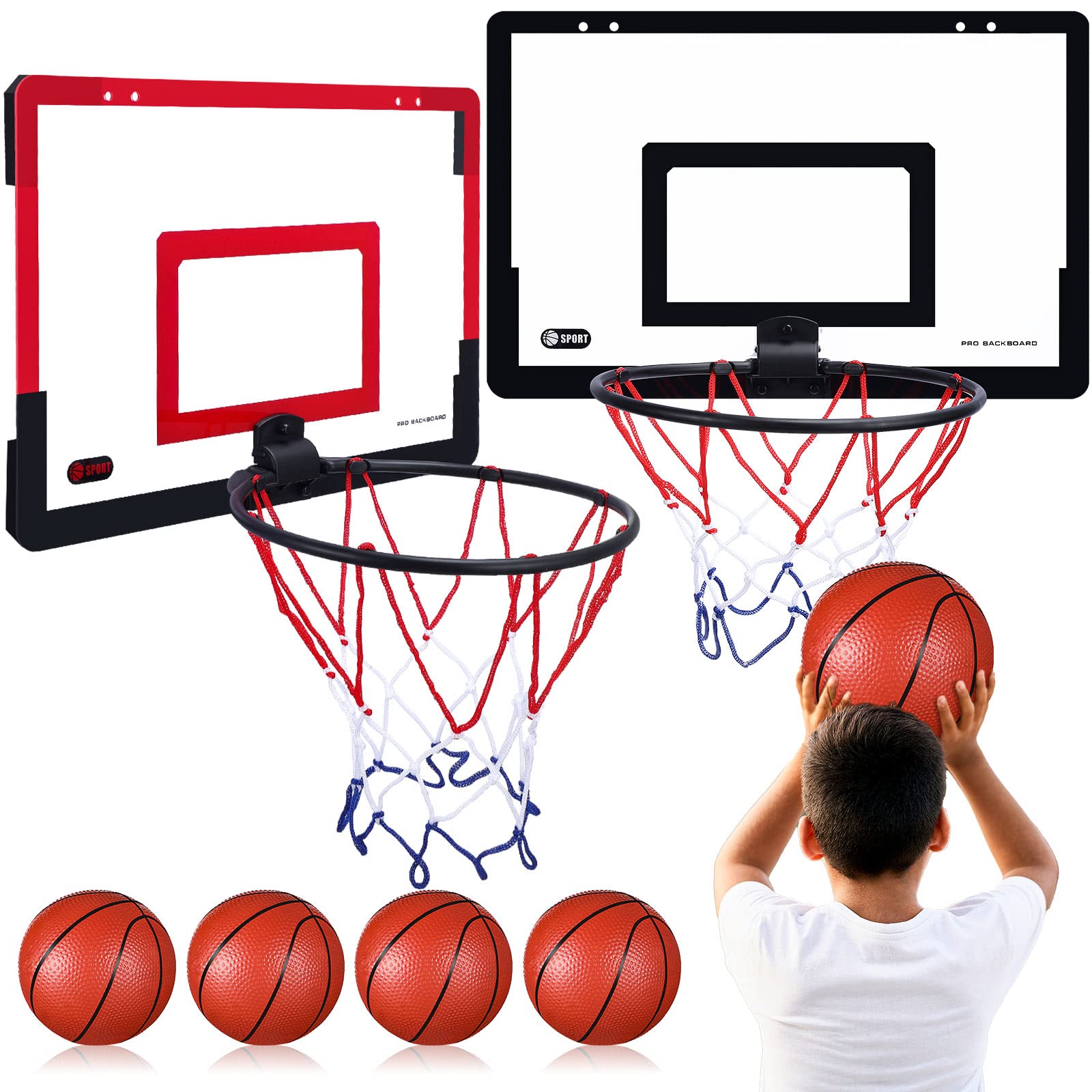 Sosation two mini hoops on door setup for quick indoor fun.