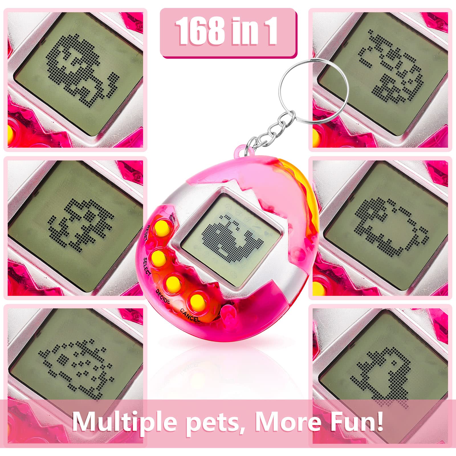 Sosation virtual pet keychain features simple buttons for quick play sessions.