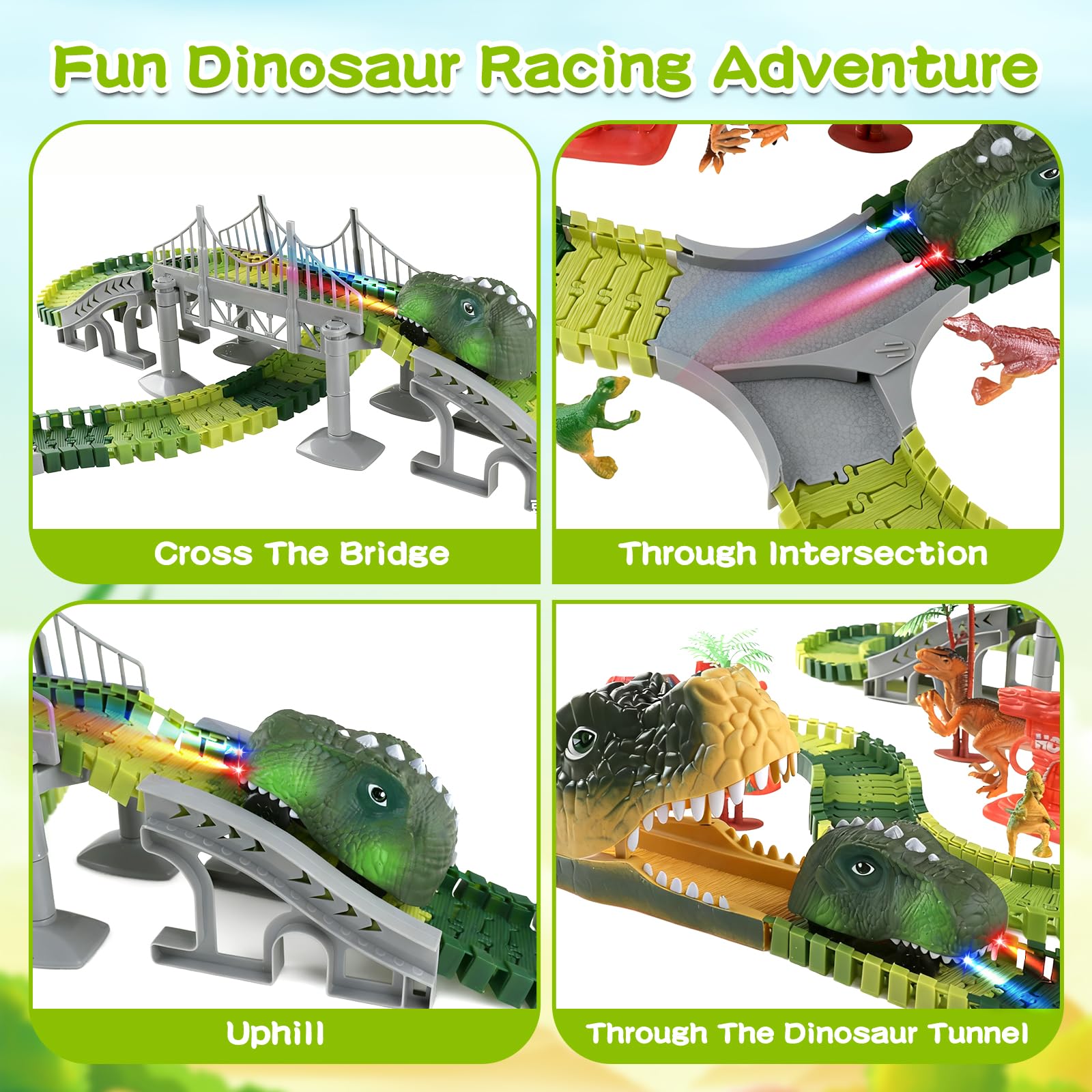 SOSUSHOE dinosaur figures, six included, spark storytelling and cooperative play.