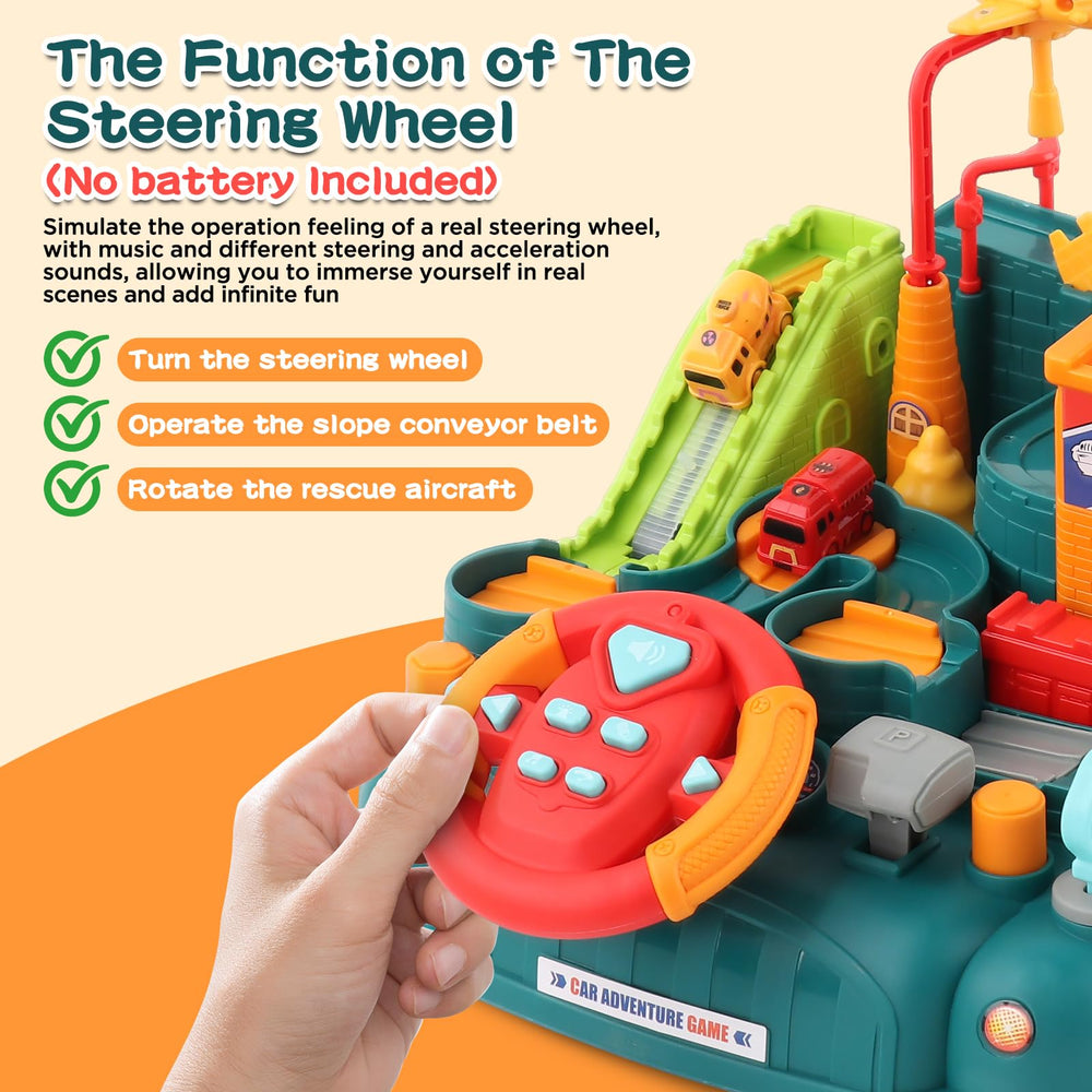 SOSUSHOE upgraded steering wheel car toy with sounds enhances immersion
