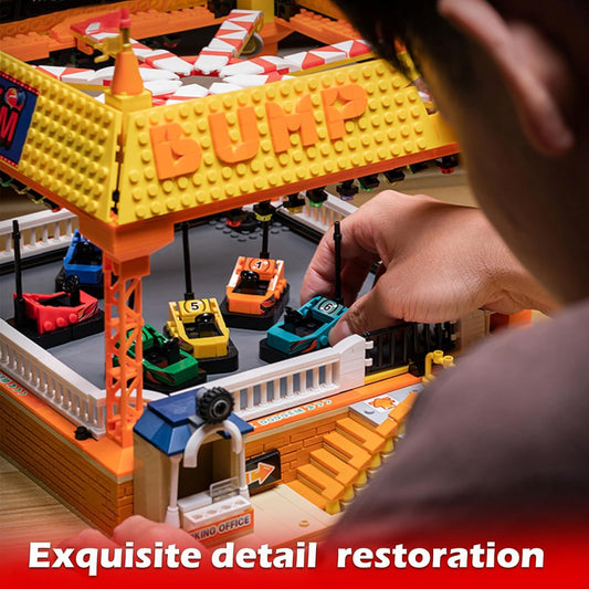 Sosuy city amusement park theme bumper car scene for imaginative play.