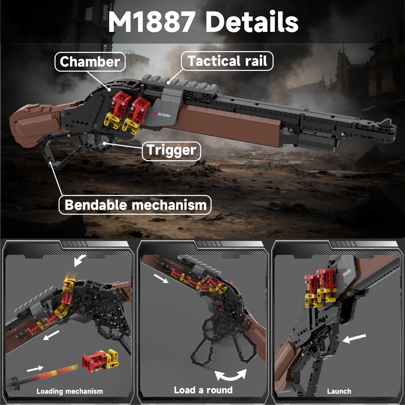Sosuy M1887 movable slide adds authentic action to the build.