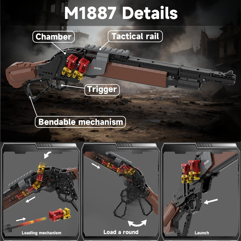 Sosuy M1887 movable slide adds authentic action to the build.