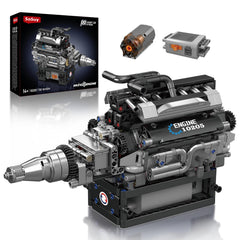 Sosuy RR V12 engine model with 733 pieces, ideal for hands-on engineering learning