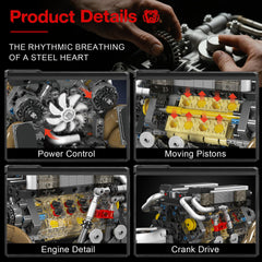 Sosuy W16 pistons in motion demonstrate synchronized engine dynamics for learning.