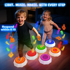 SOTAONE light-up stepping stone shows colors and plays piano tones for balance practice.