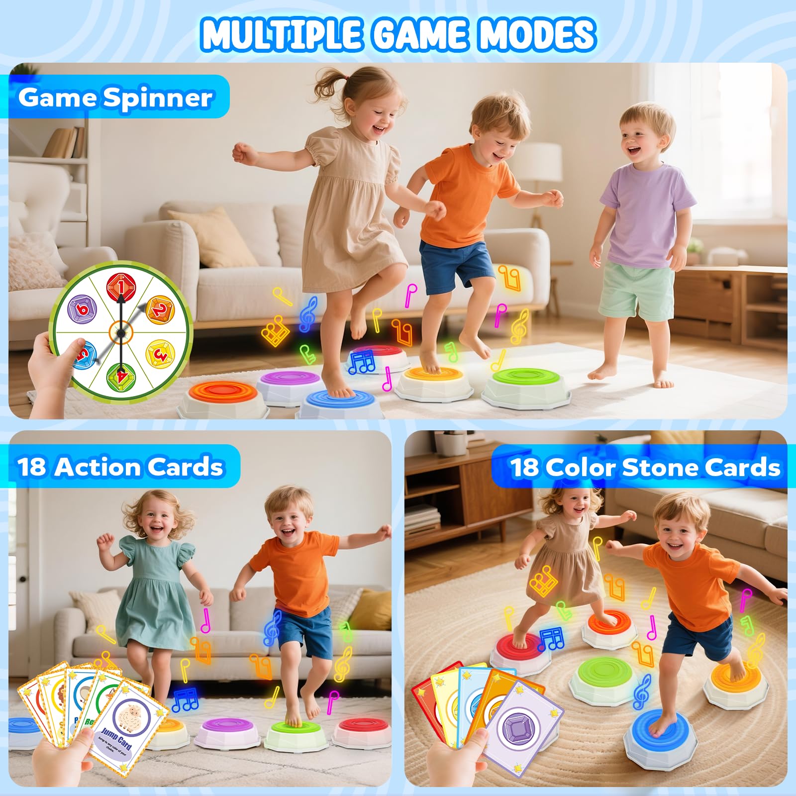 SOTAONE stepping stones with non-slip base help kids stay steady.