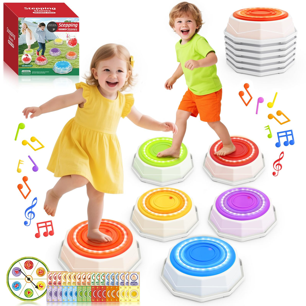 SOTAONE Rainbow Stepping Stones pack with 6 color blocks for kid-friendly play.