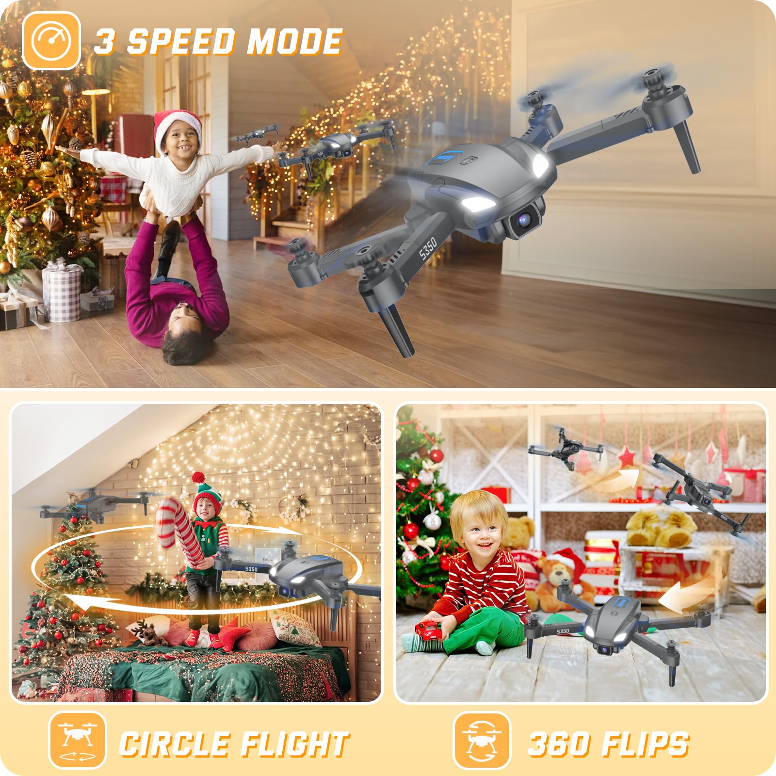 SOTAONE S350 3D flips and stunts for playful aerial moments.
