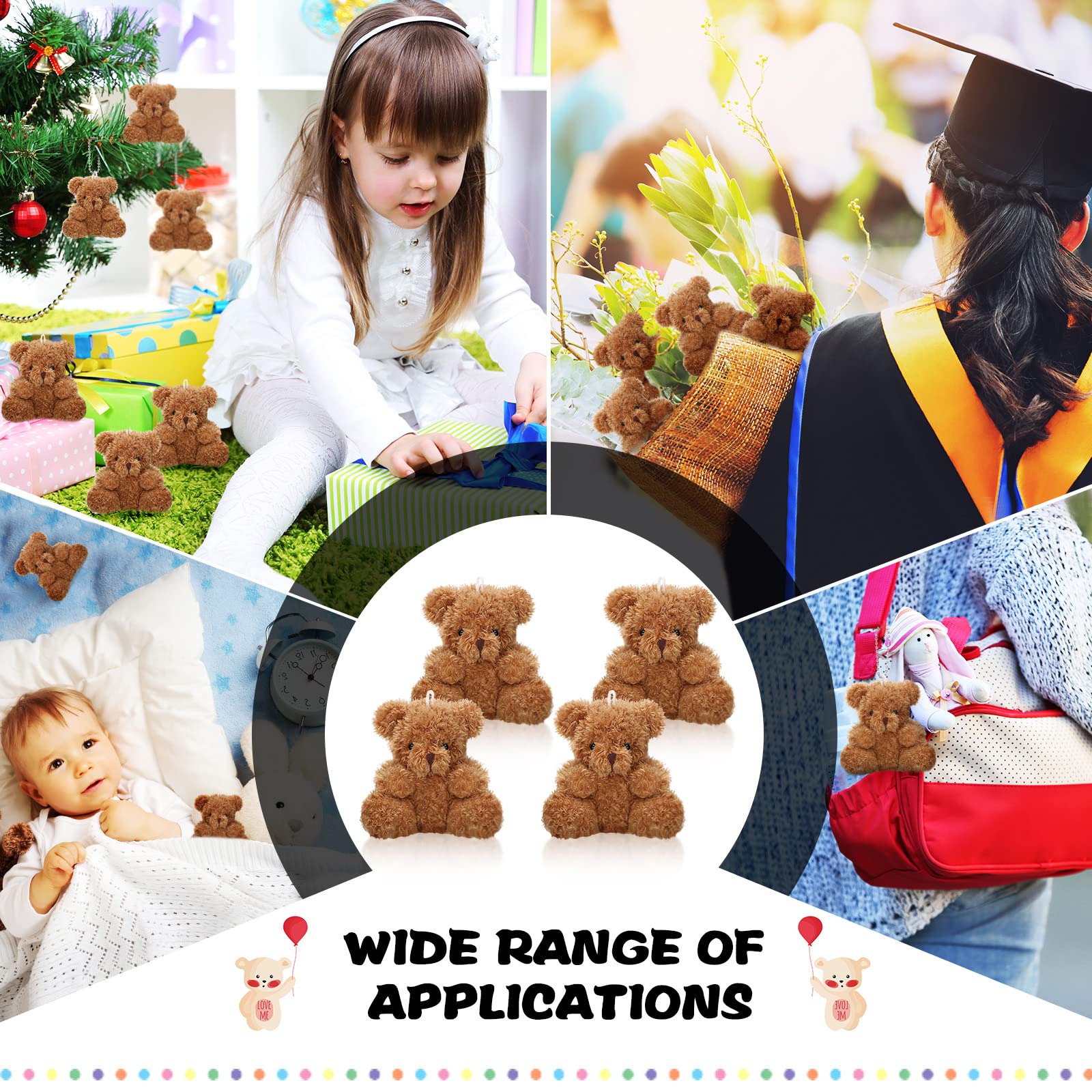 Sotiff 4-inch plush bear, brown and soft, ideal for gifting on special occasions.