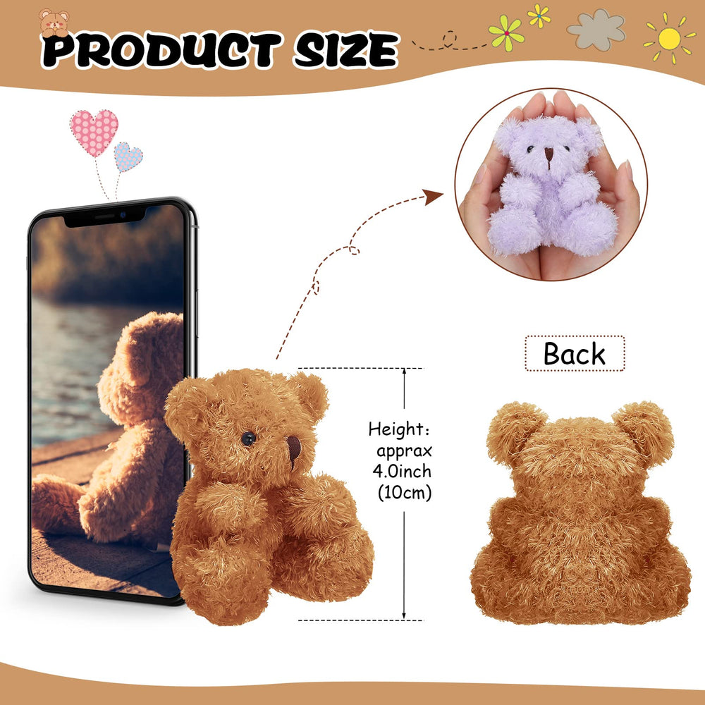 Sotiff tiny brown plush bear, 4 inches, great for backpacks.