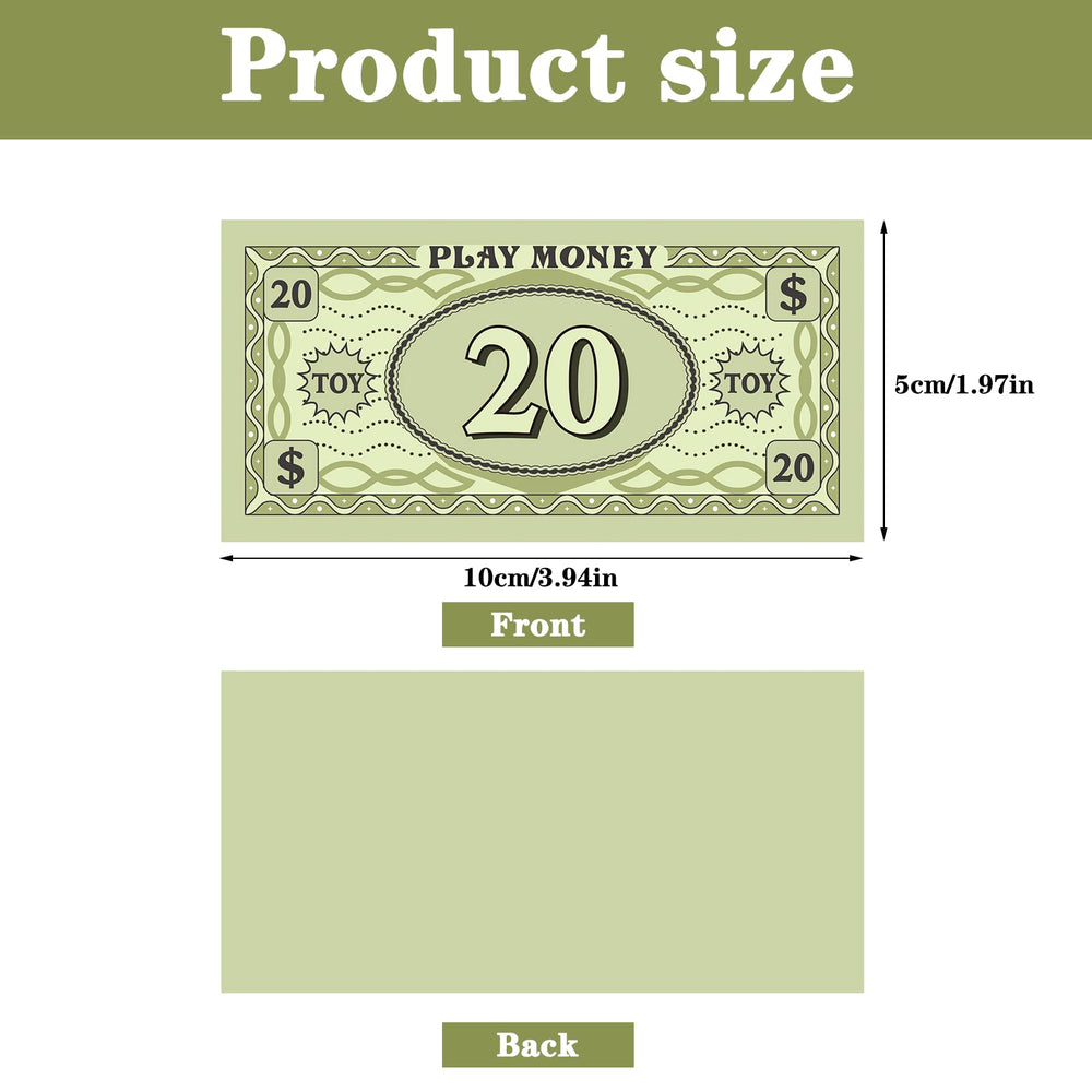 Sotiff play money 8 denominations organized by value for versatile classroom or game use.