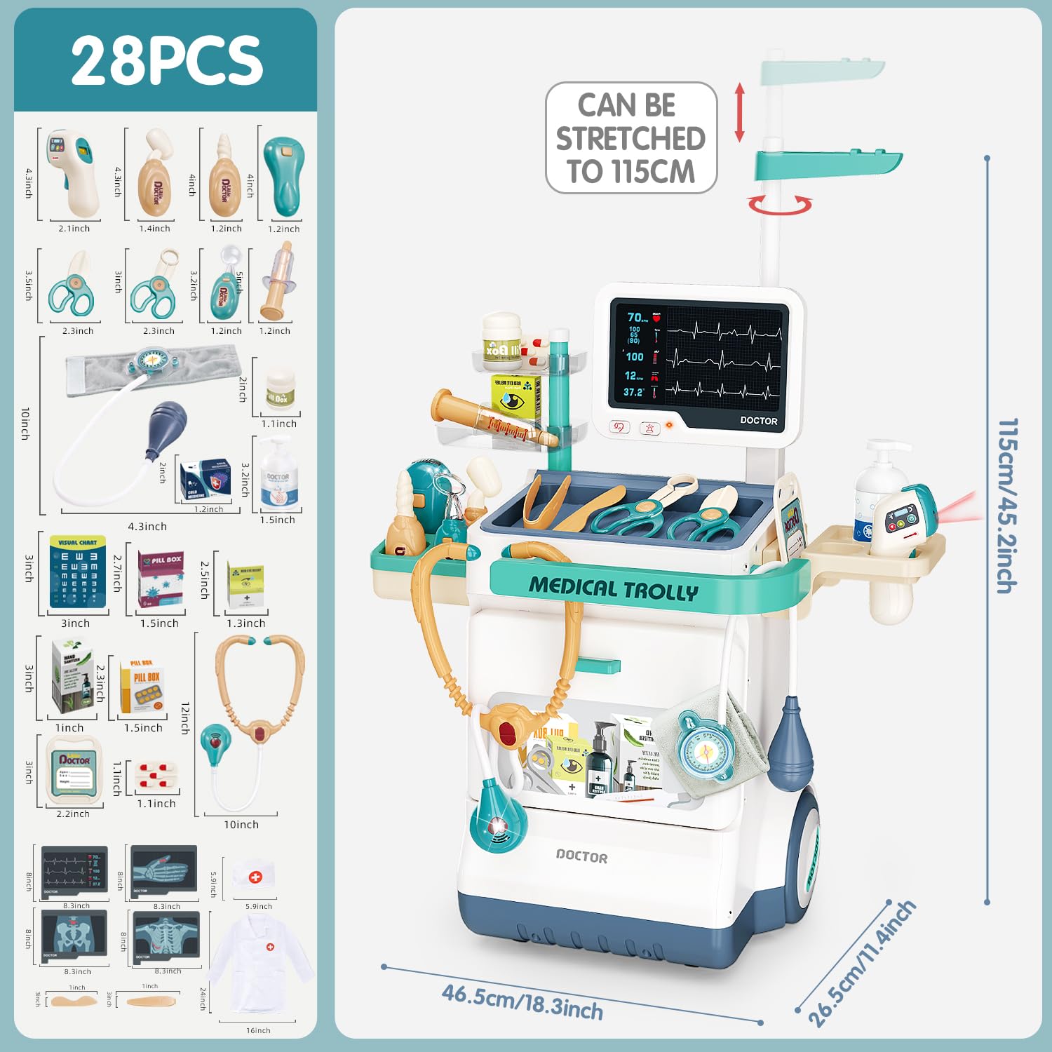 Sotodik Doctor Kit stethoscope for realistic heartbeat checks during pretend play
