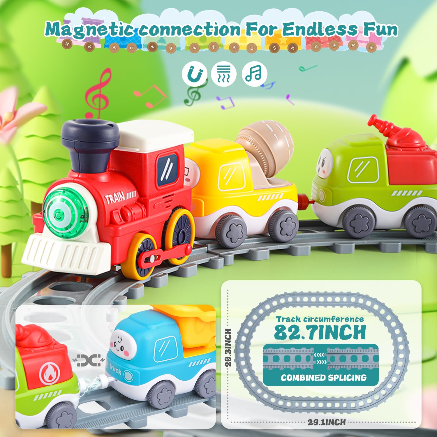 Sotodik train set mixer truck for early engineering pretend play
