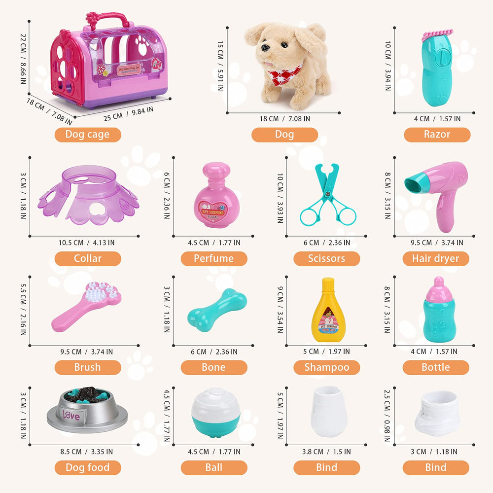 Sotodik Pet Care Play Set dog barking feature enhances pretend interaction