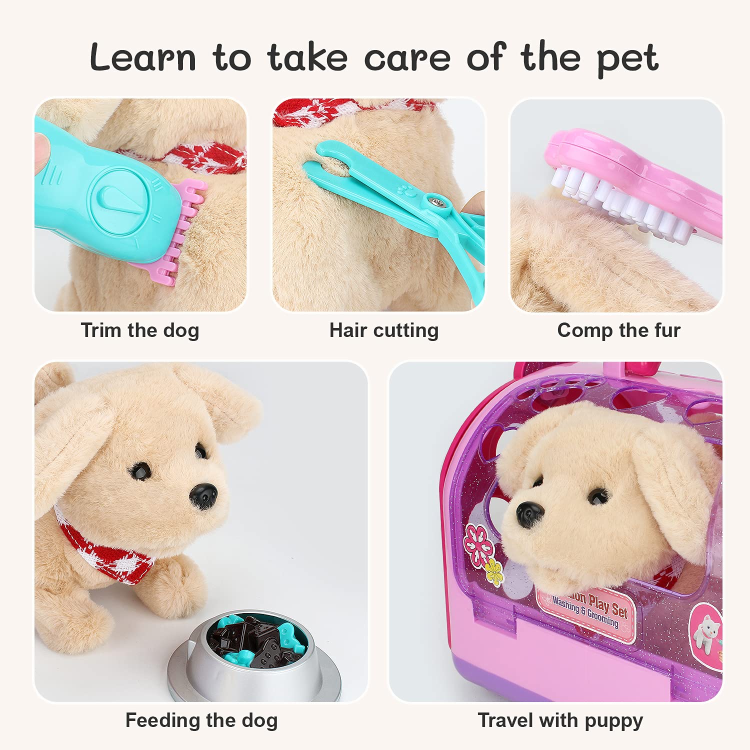 Sotodik Pet Care Play Set puppy carrier with storage for organization