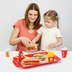 Sotodik pretend play food set vegetables and meat pieces promote color recognition and sequencing.