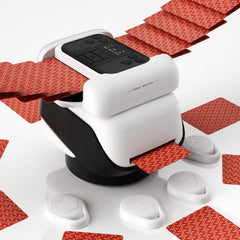 SouAny automatic shuffler-dealer in action with two decks for up to eight players.