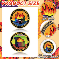 Soulchen Dumpster Fire Coin Design C offers durable, double-sided encouragement for coworkers
