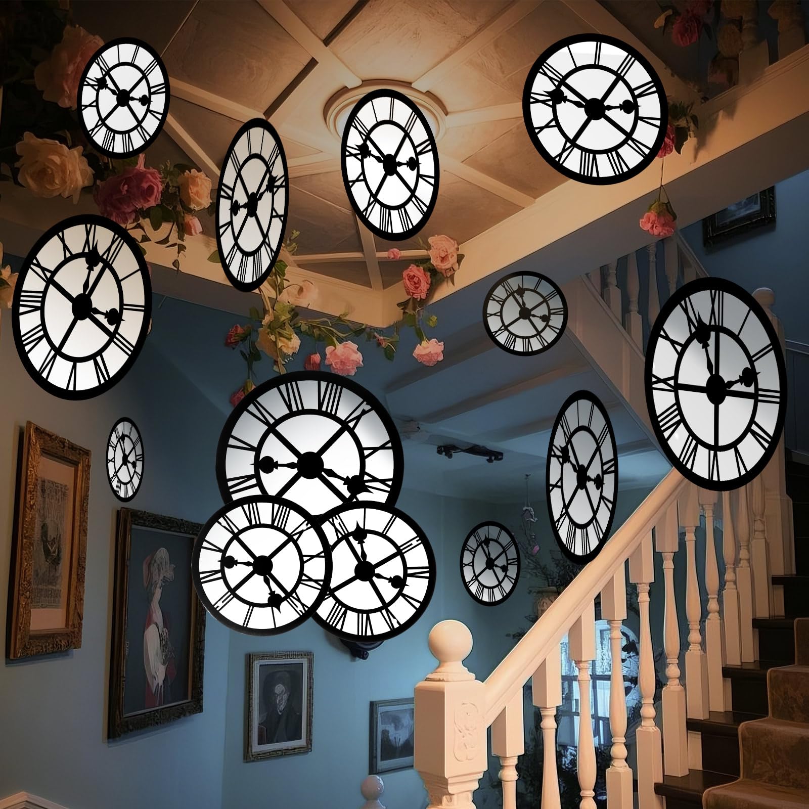 Soulchen Wonderland clock banner 30cm piece enhances party ambiance with vivid print.