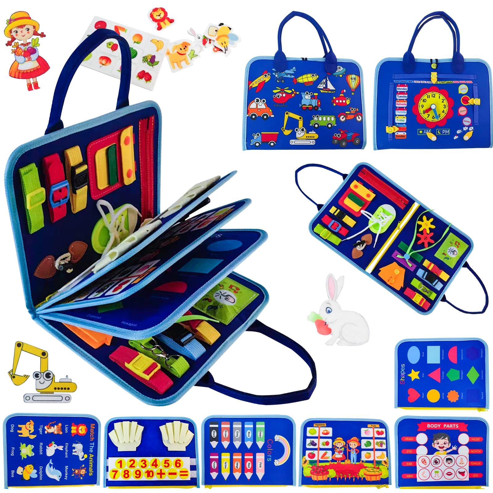 Soupost Toddler Busy Board 8-in-1 Learning Hub boosts fine motor skills during play.